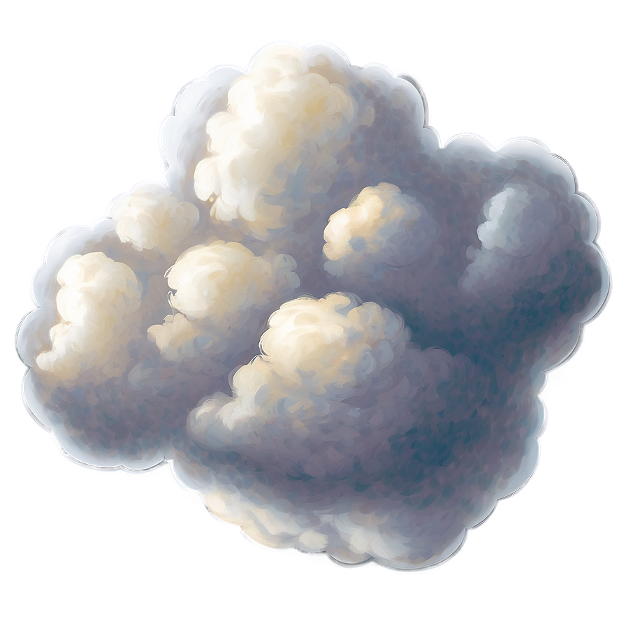 Vintage Cloud Vector Drawing Png 06262024