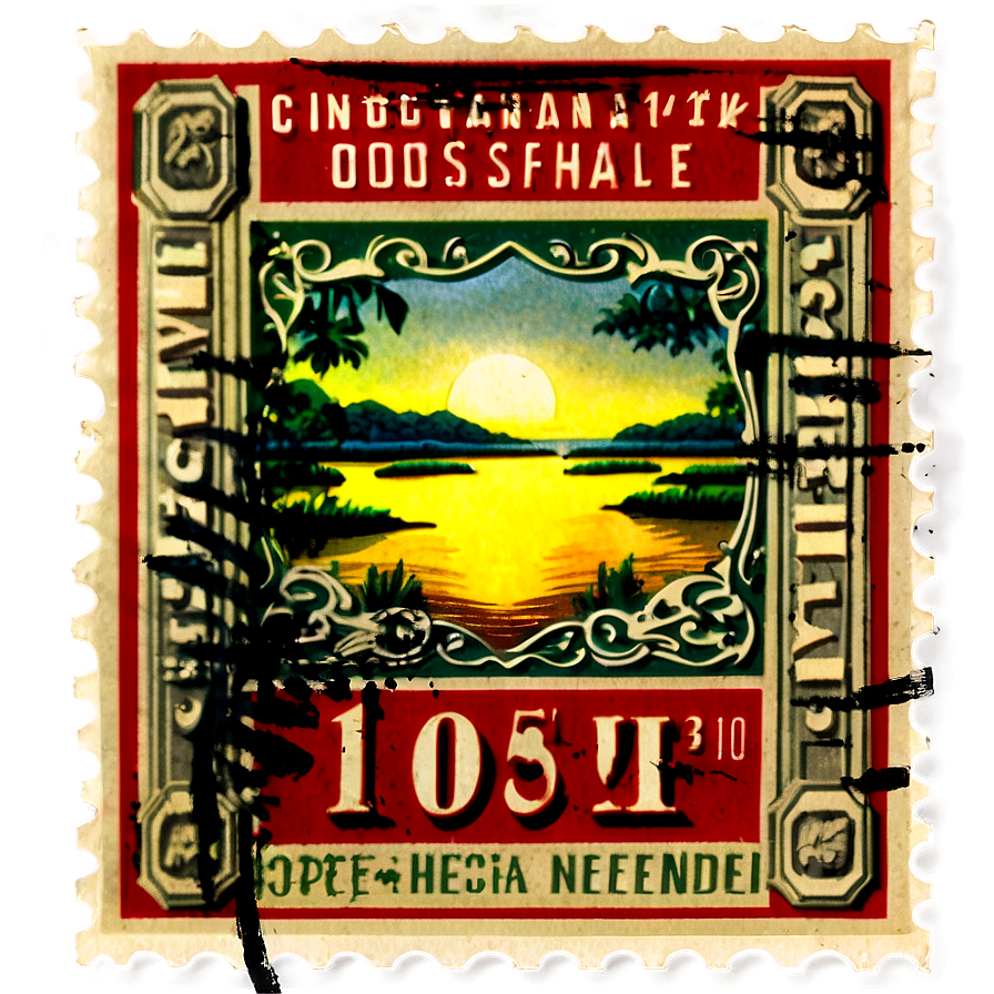 Vintage Commemorative Stamp Png 06282024