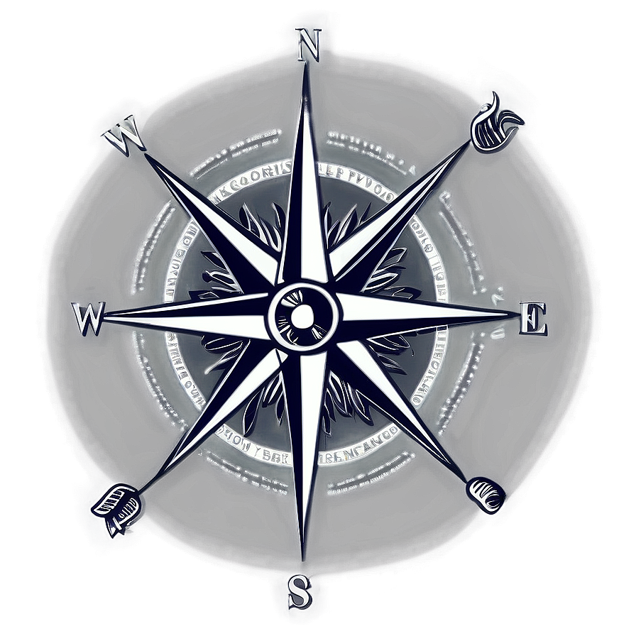 Vintage Compass Rose Design Png Eis