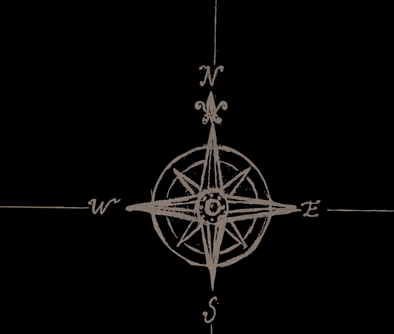 Vintage Compass Rose Graphic