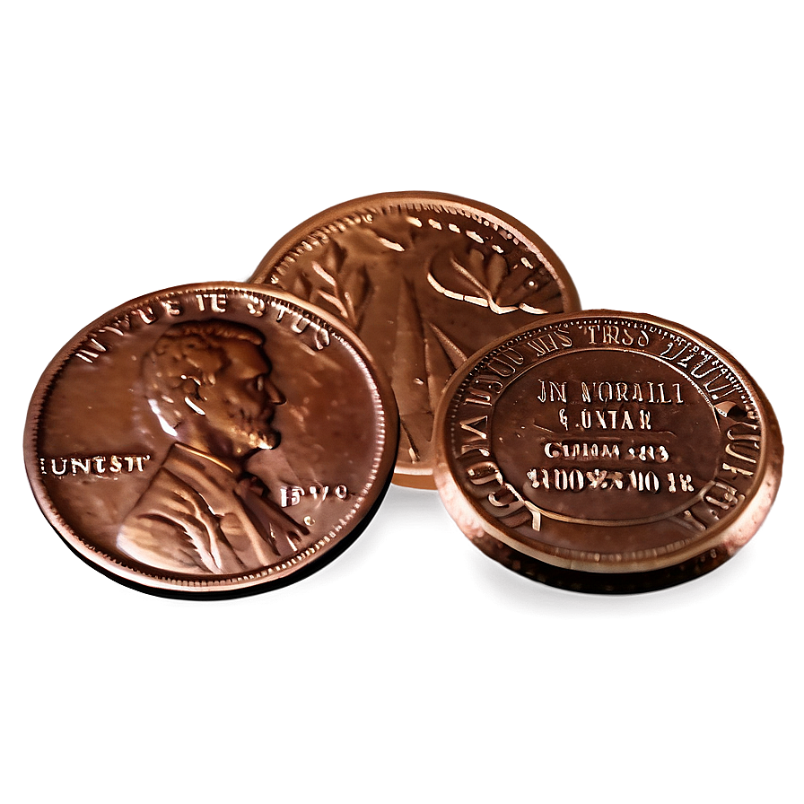 Vintage Copper Pennies Png 98