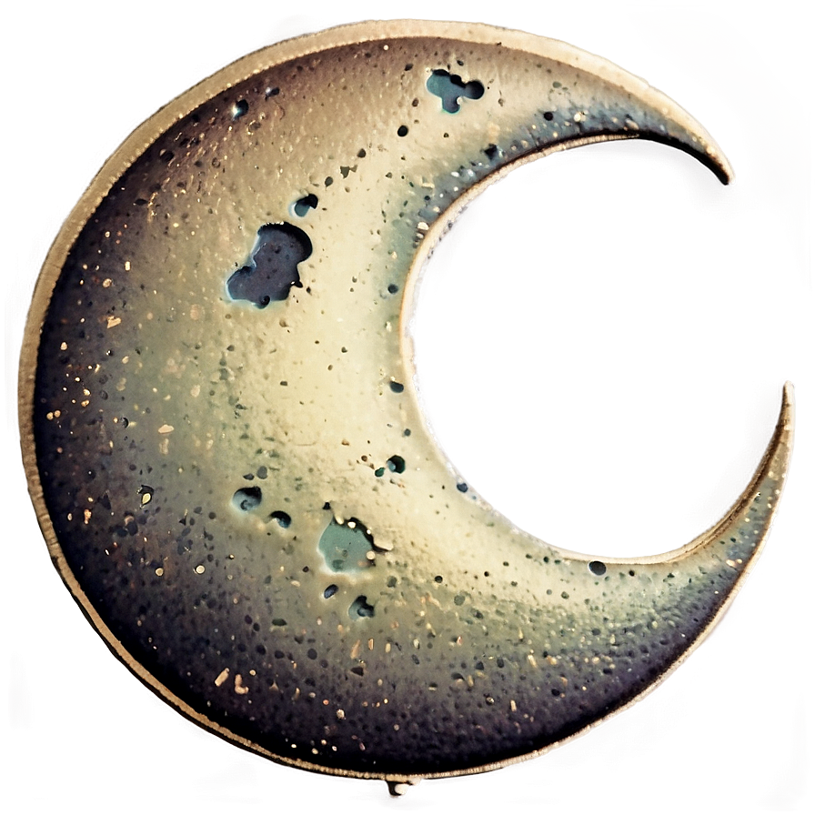 Vintage Crescent Moon Png 06252024