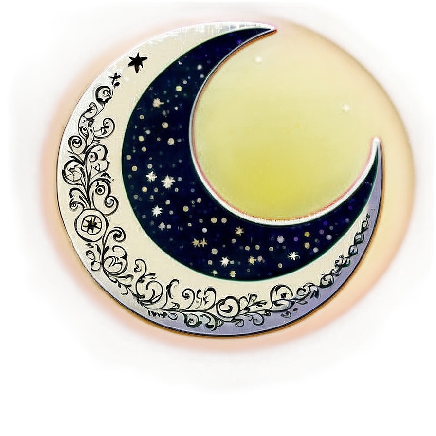 Vintage Crescent Moon Png 59