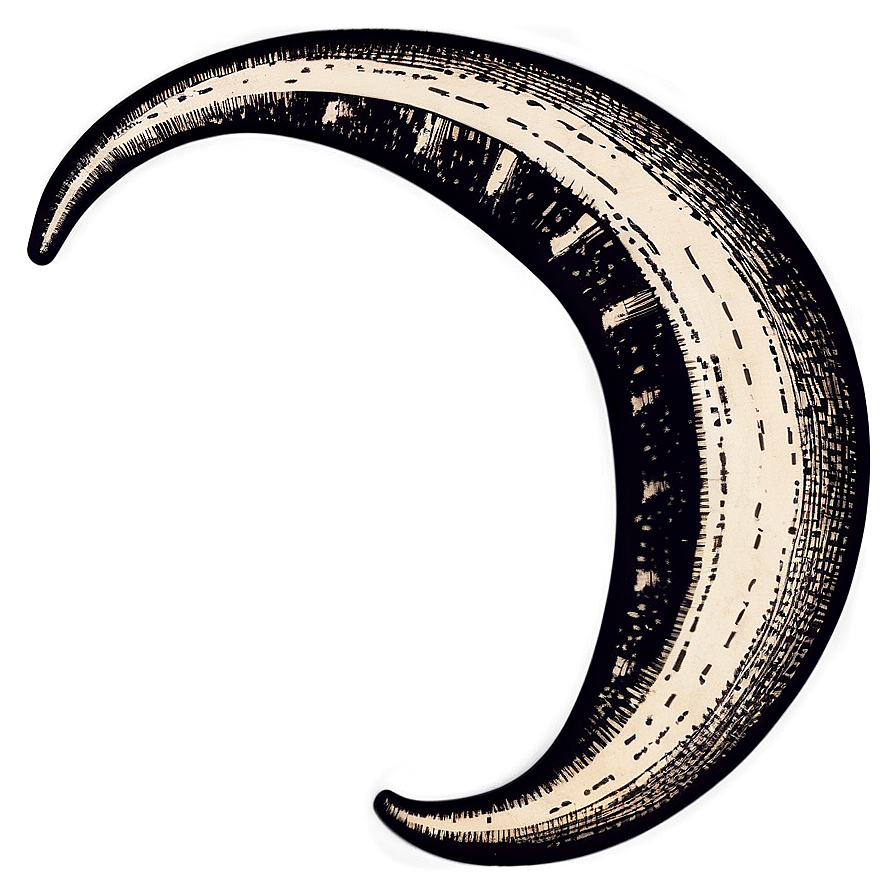 Vintage Crescent Moon Png Ajc19