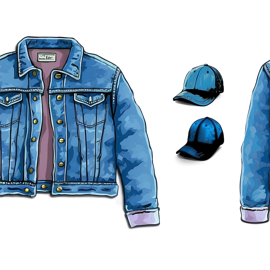 Vintage Denim Jacket Png 06132024