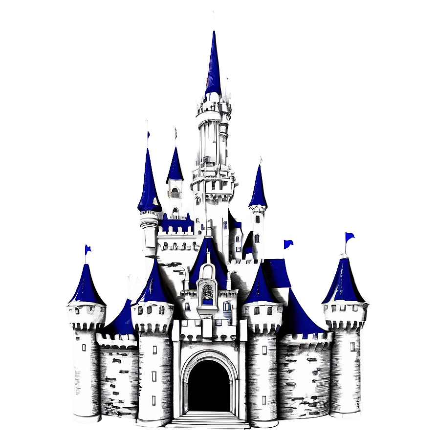 Vintage Disney Castle Sketch Png Fcw