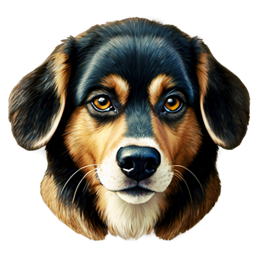 Vintage Dog Face Illustration Png Bgw48