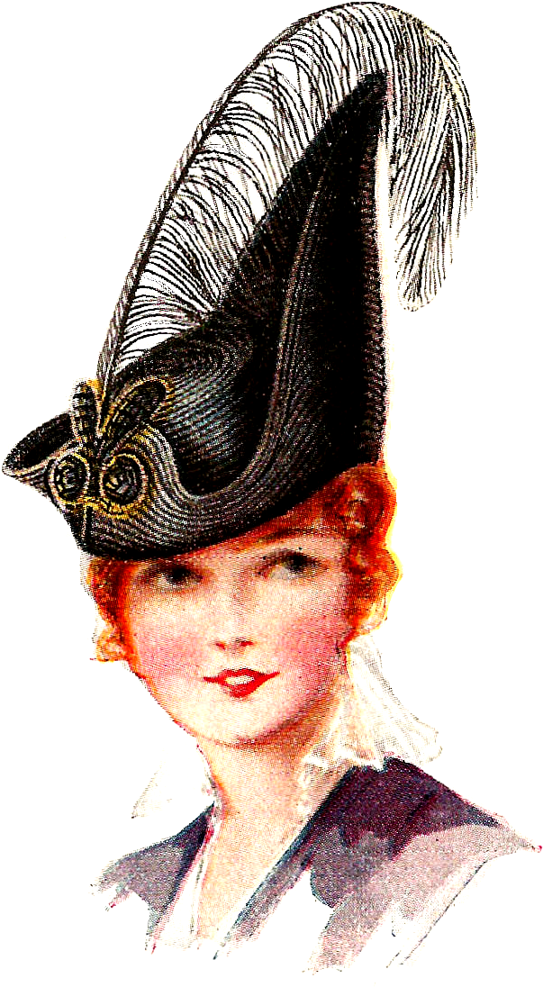 Vintage Feather Hat Lady