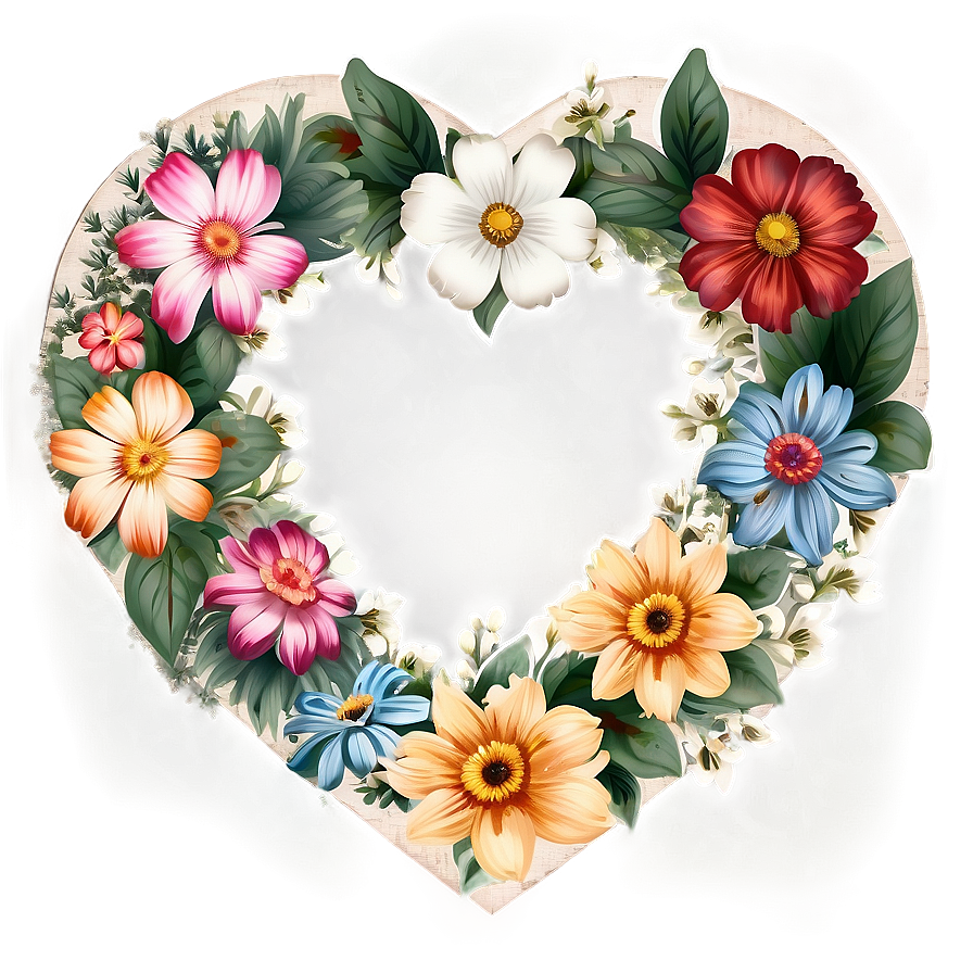 Vintage Floral Heart Png Yjf83