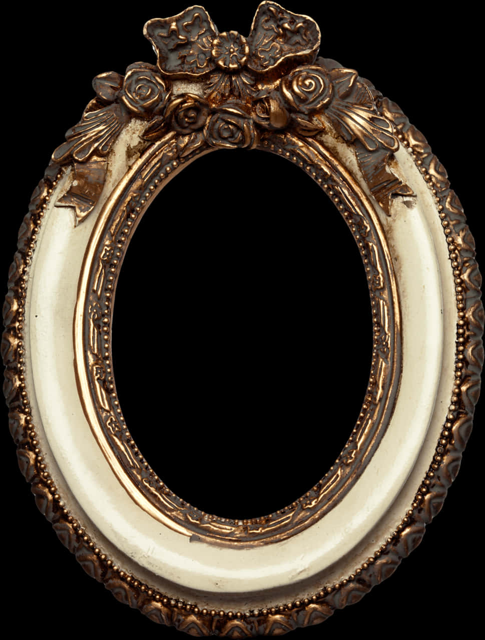 Vintage Floral Oval Photo Frame