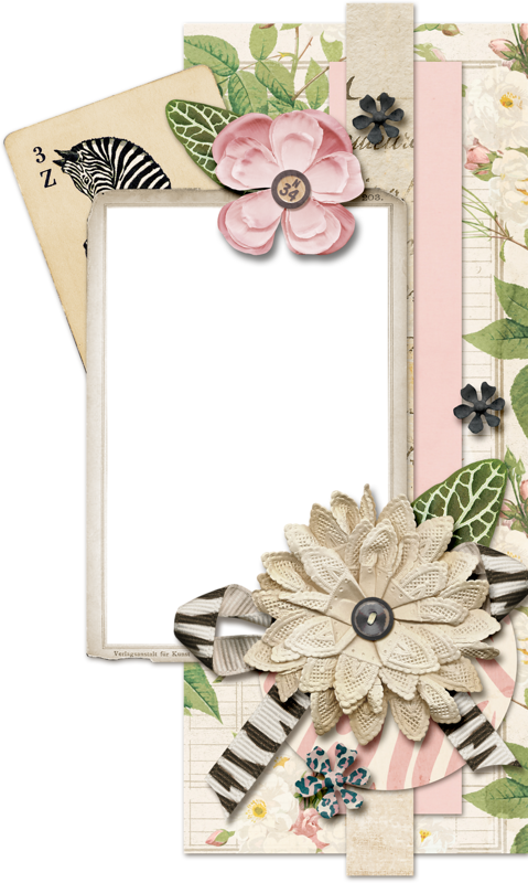 Vintage Floral Scrapbook Photo Frame