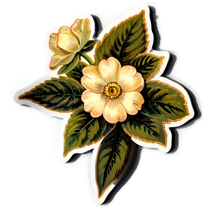 Vintage Floral Sticker Png 05252024