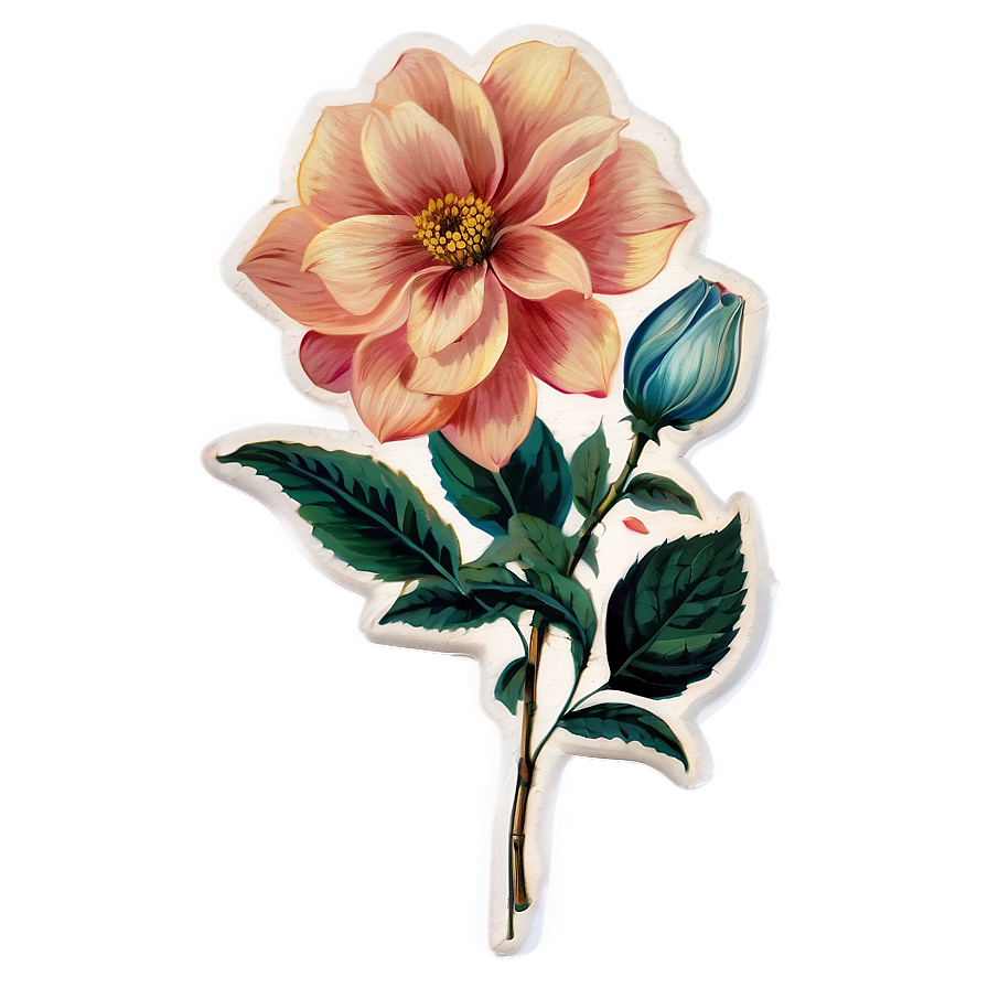 Vintage Floral Sticker Png 05252024