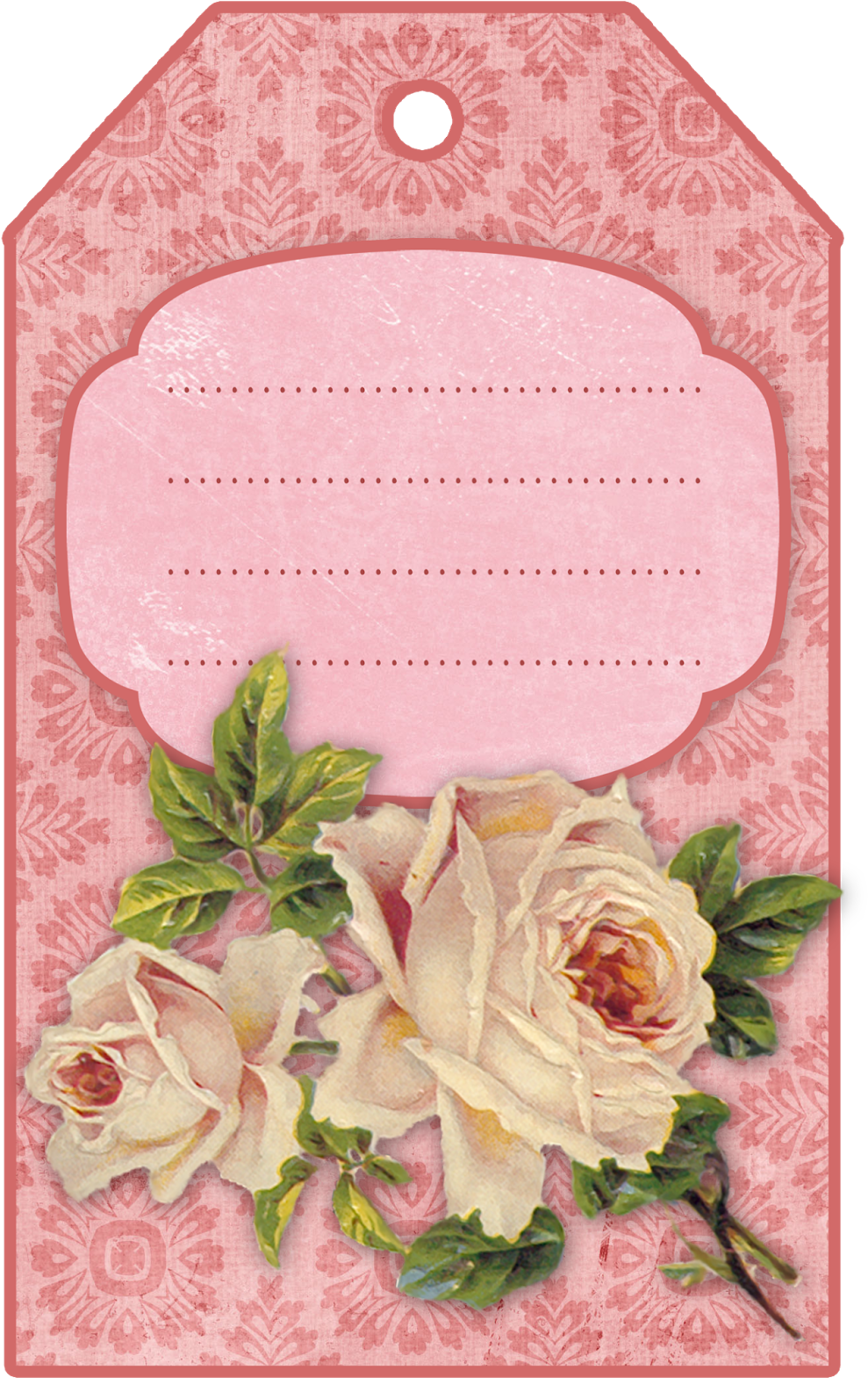 Vintage Floral Tag Design