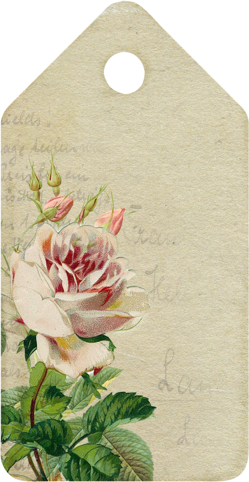 Vintage Floral Tag Design