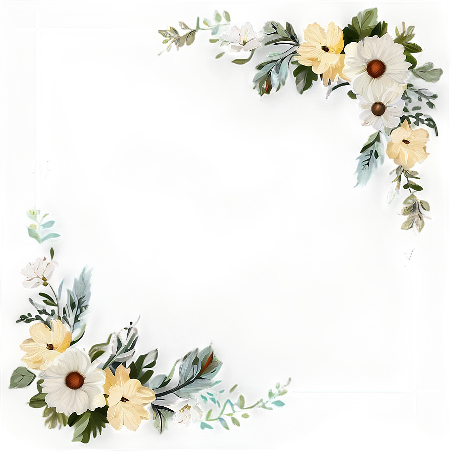 Vintage Flower Border Png Bah34