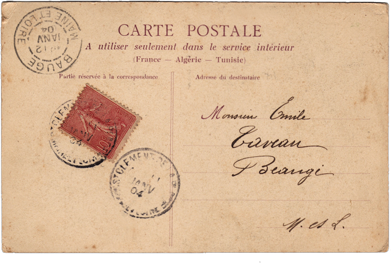 Vintage French Postcard Backside