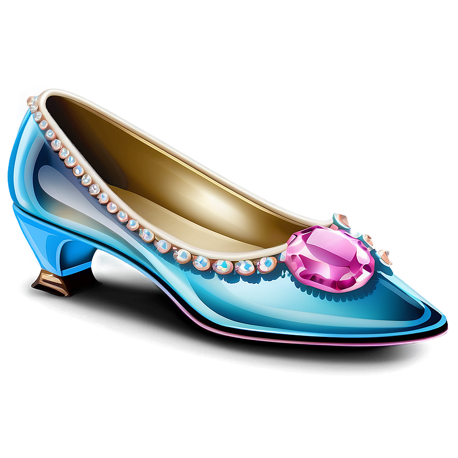 Vintage Glass Slipper Clip Png 06132024