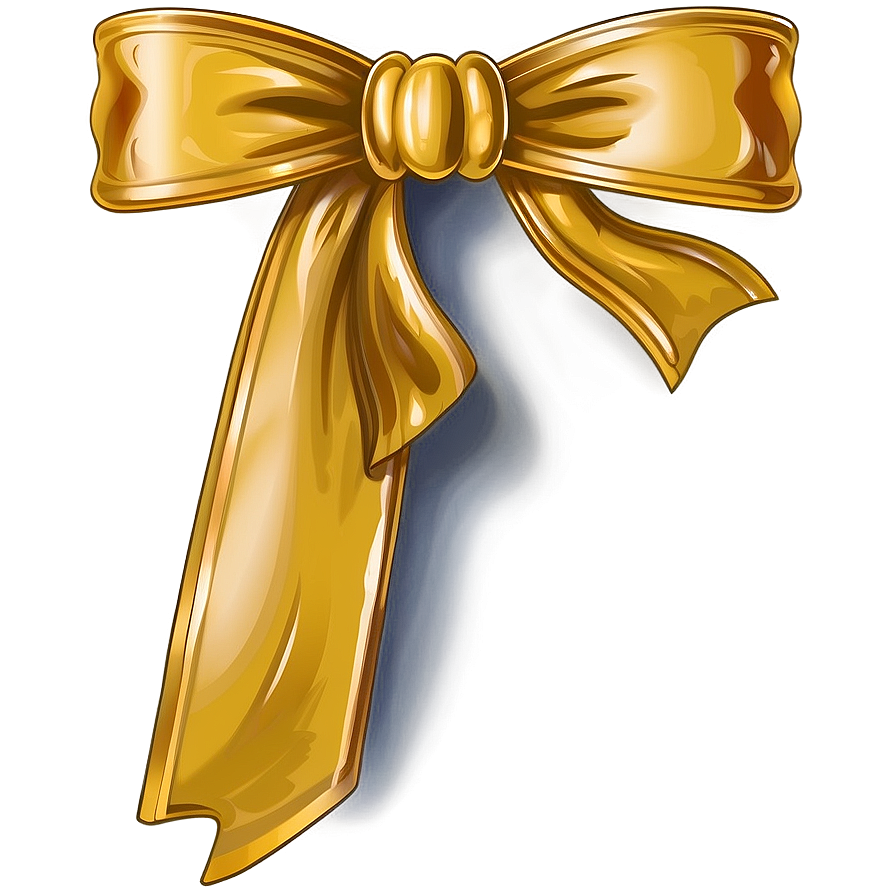 Vintage Gold Bow Png 06272024