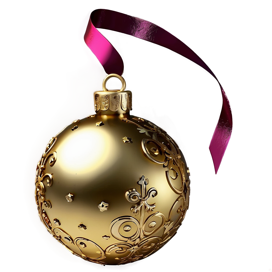 Vintage Gold Christmas Sphere Png Jon84