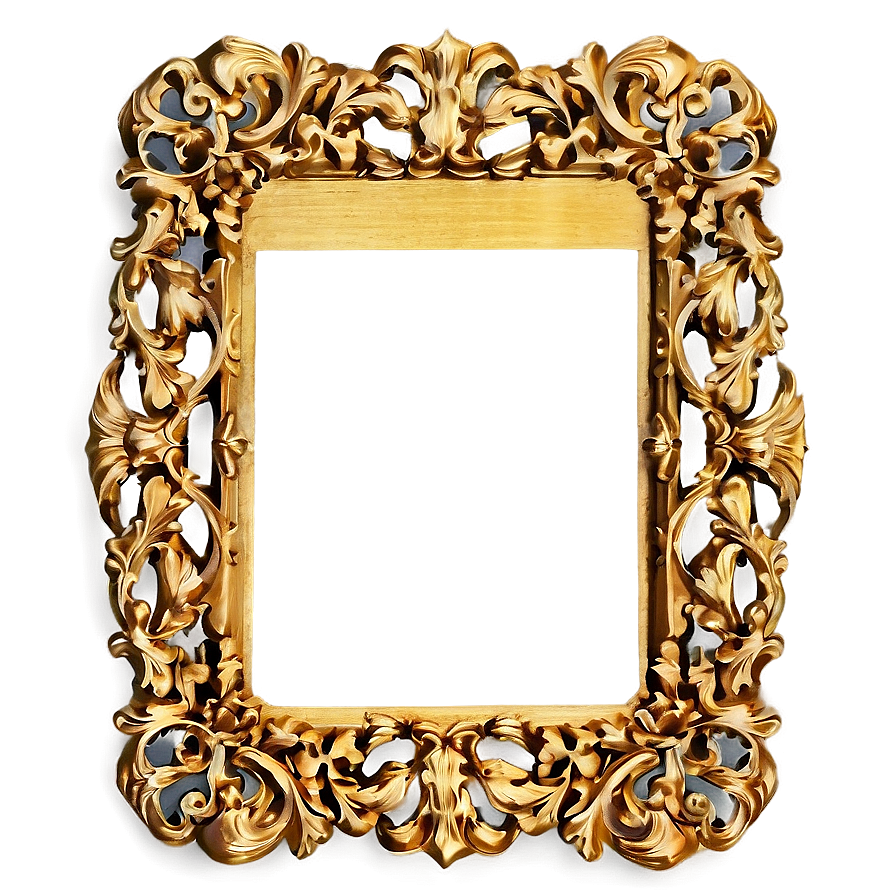 Vintage Gold Frame Design Png 05042024