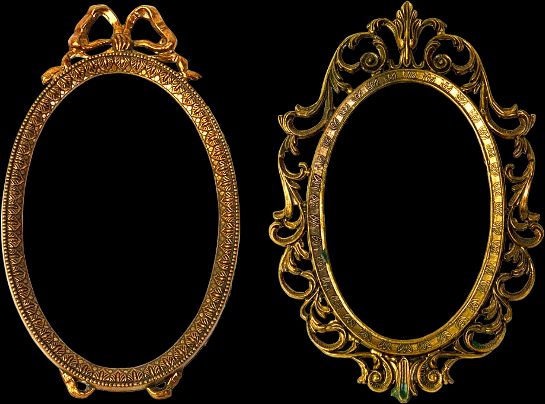 Vintage Golden Oval Frames