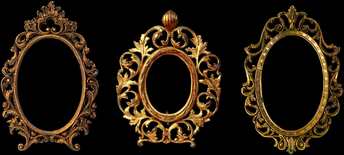 Vintage Golden Round Frames Collection