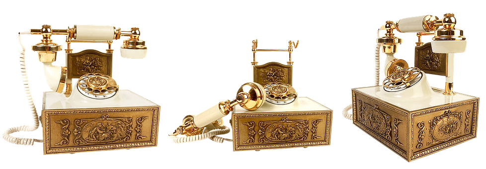 Vintage Golden Telephone Set