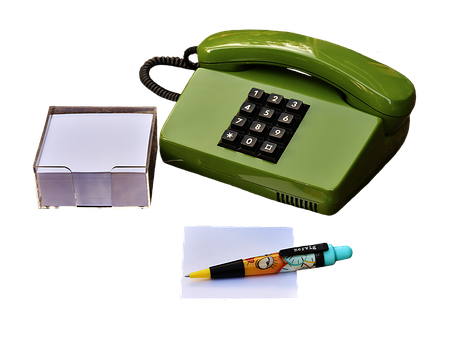 Vintage Green Telephoneand Stationery