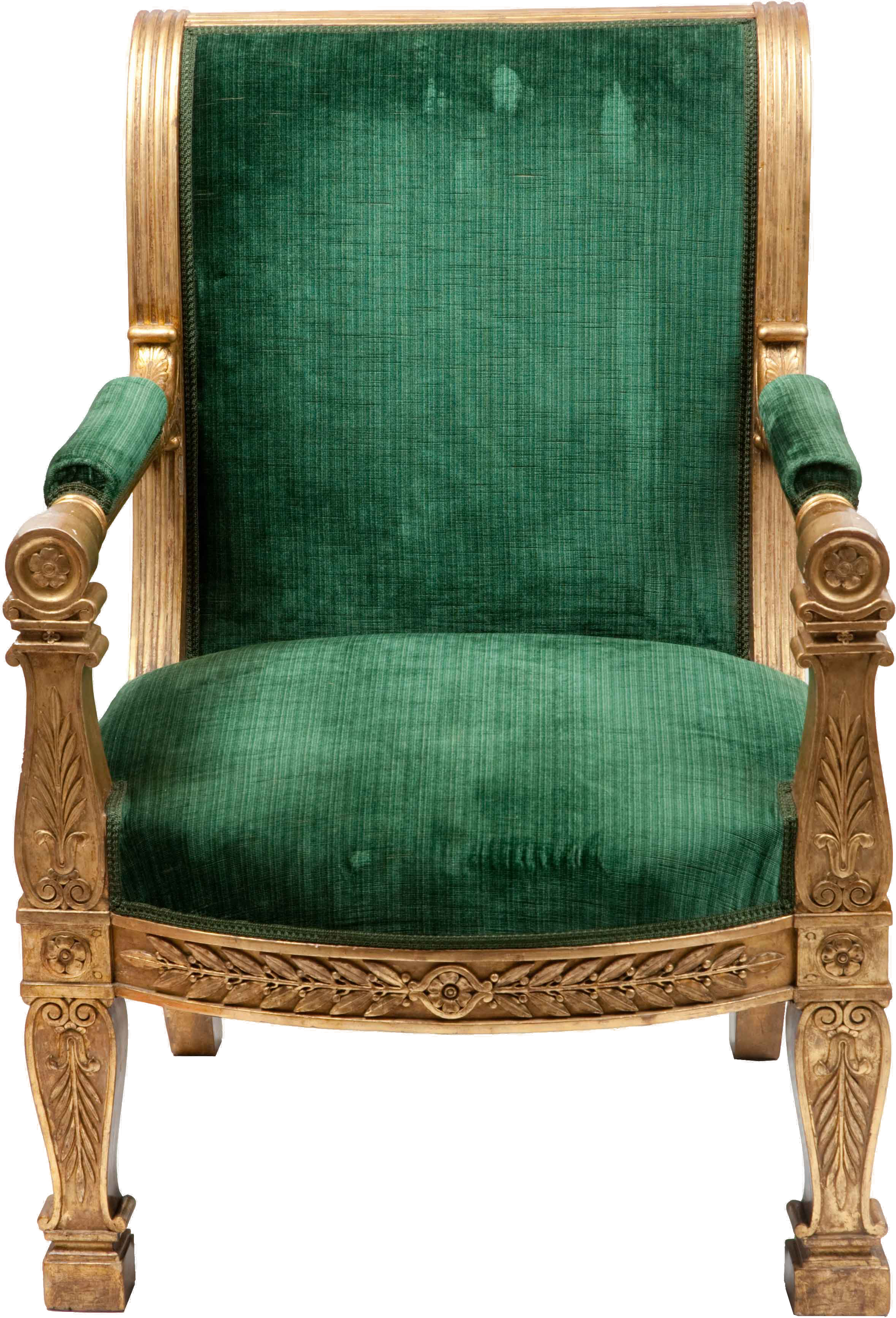 Vintage Green Velvet Armchair.png