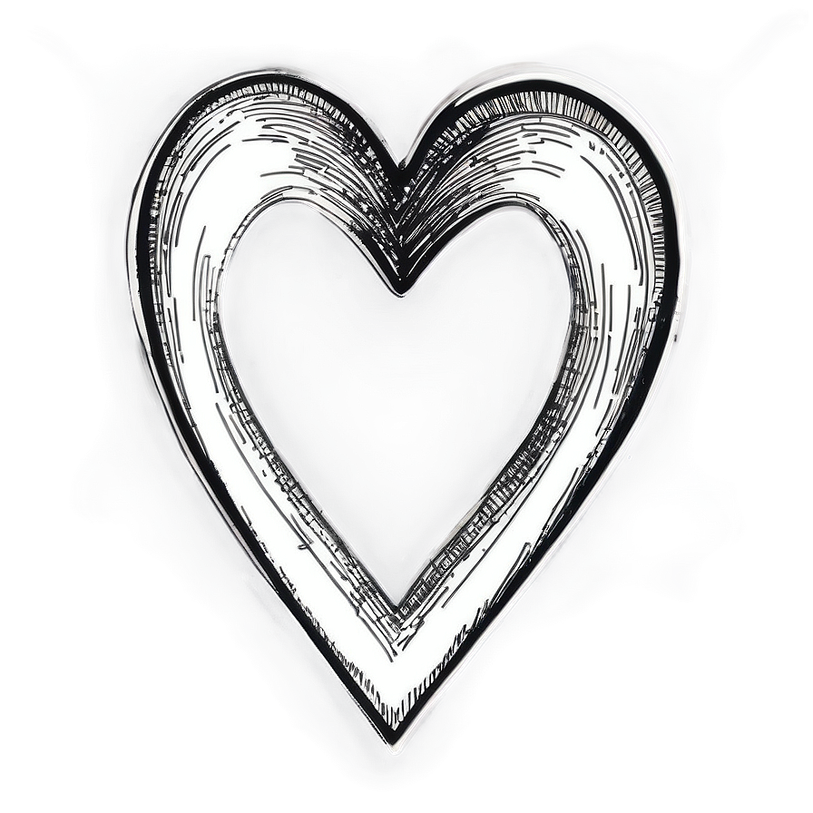 Vintage Heart Sketch Png 56