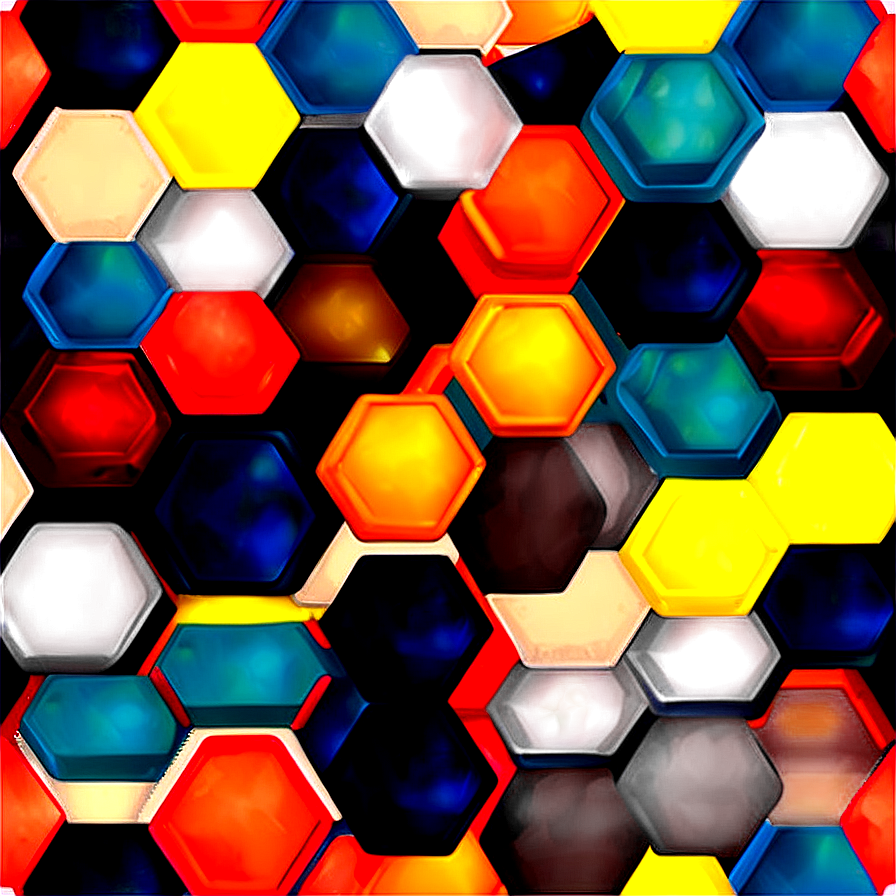 Vintage Hexagon Pattern Png Nfb59