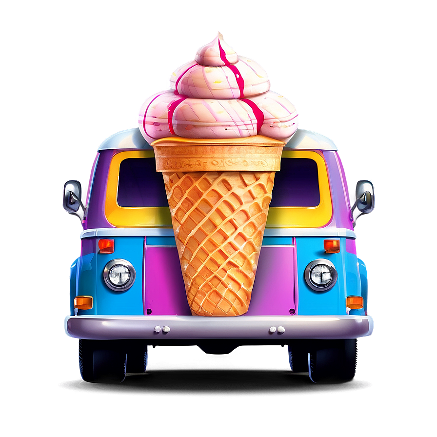 Vintage Ice Cream Truck Illustration Png Uta