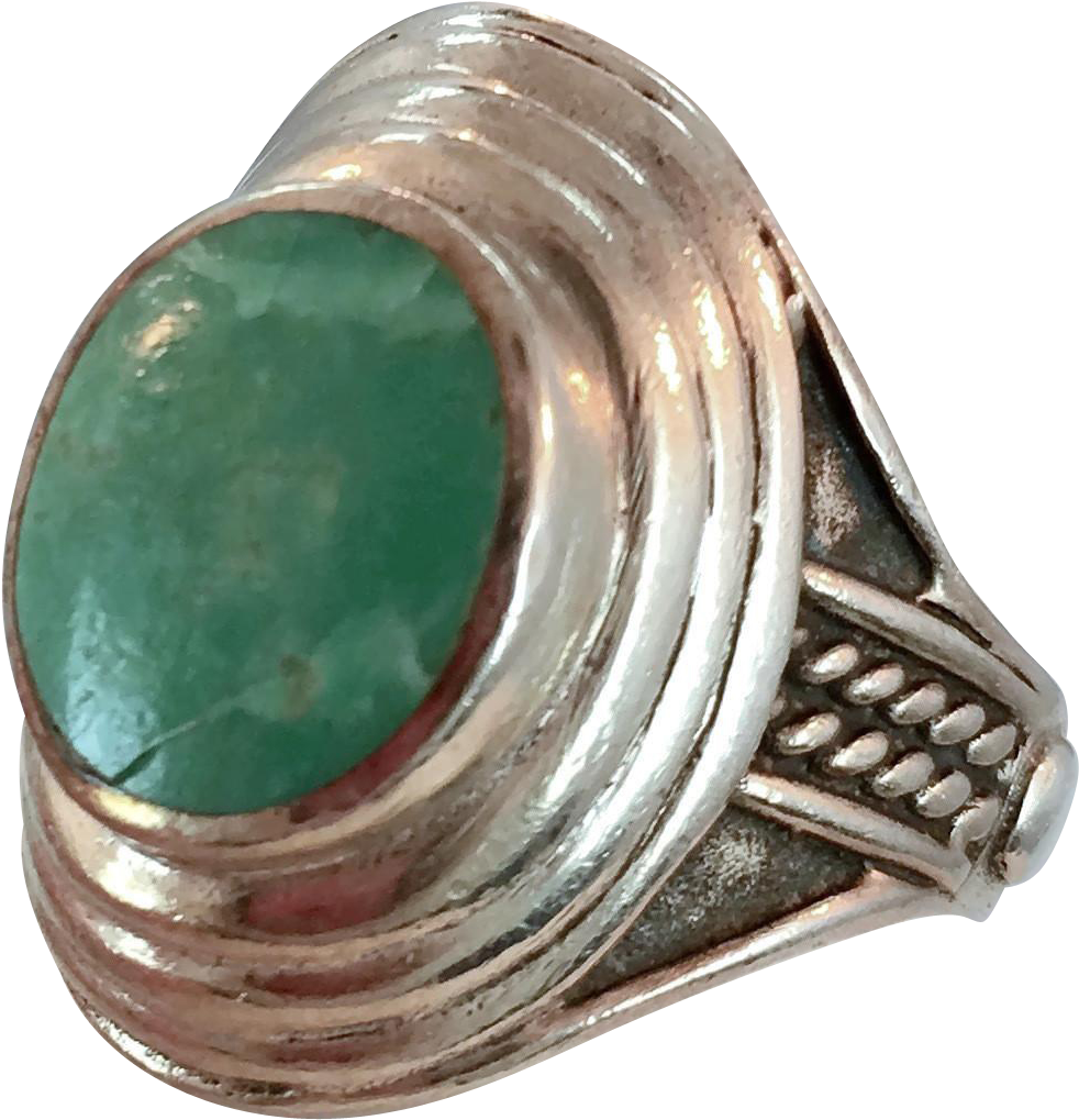 Vintage Jade Silver Ring