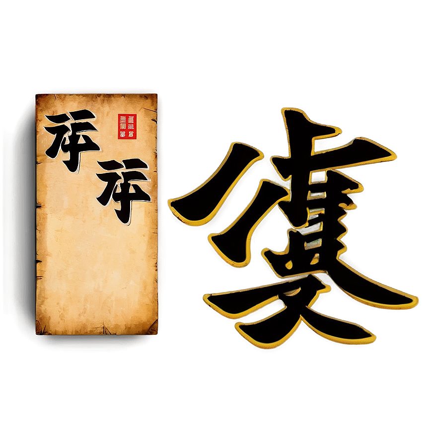 Vintage Kanji Graphic Png Mlc59