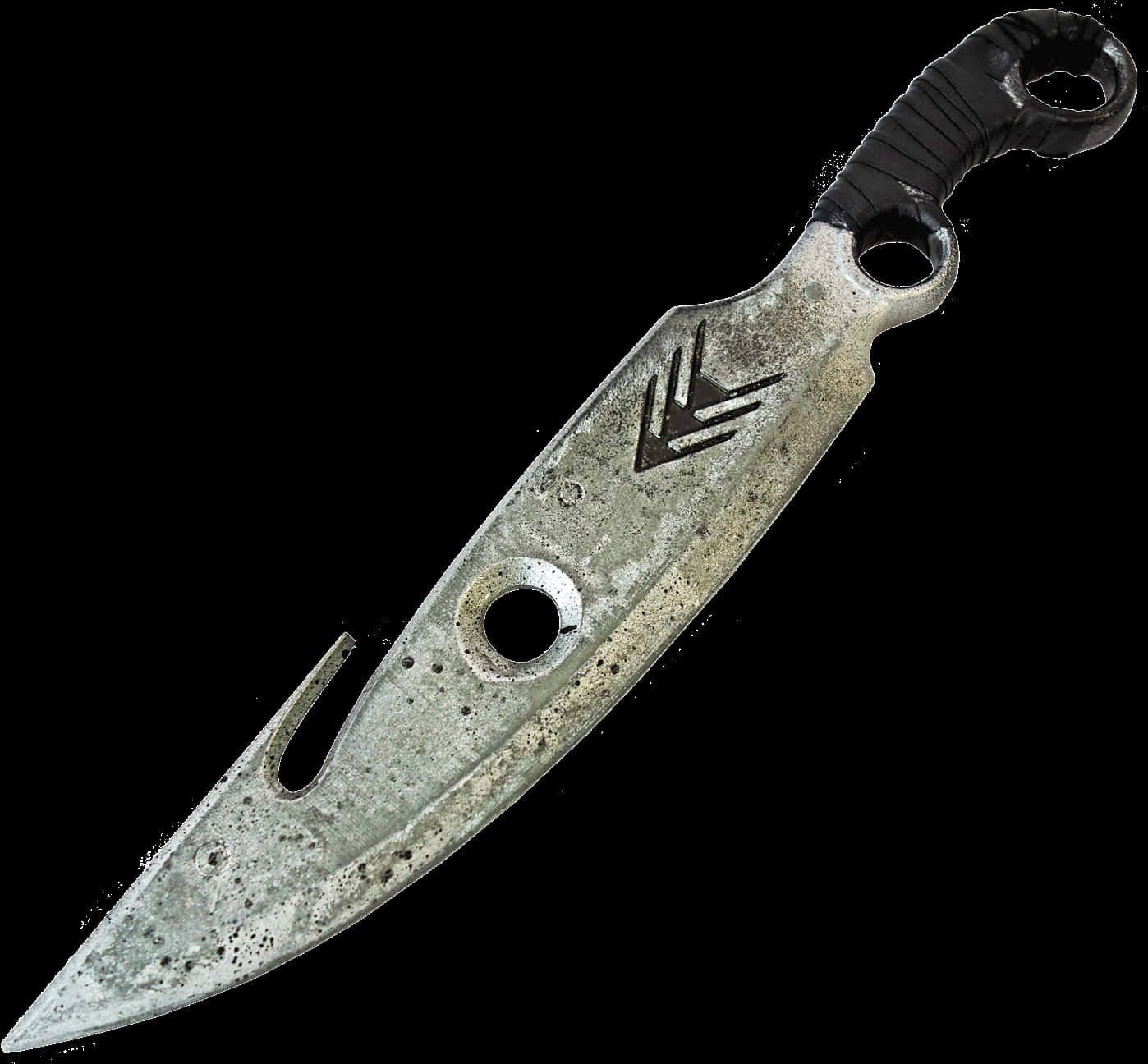 Vintage Kunai Knife Black Background