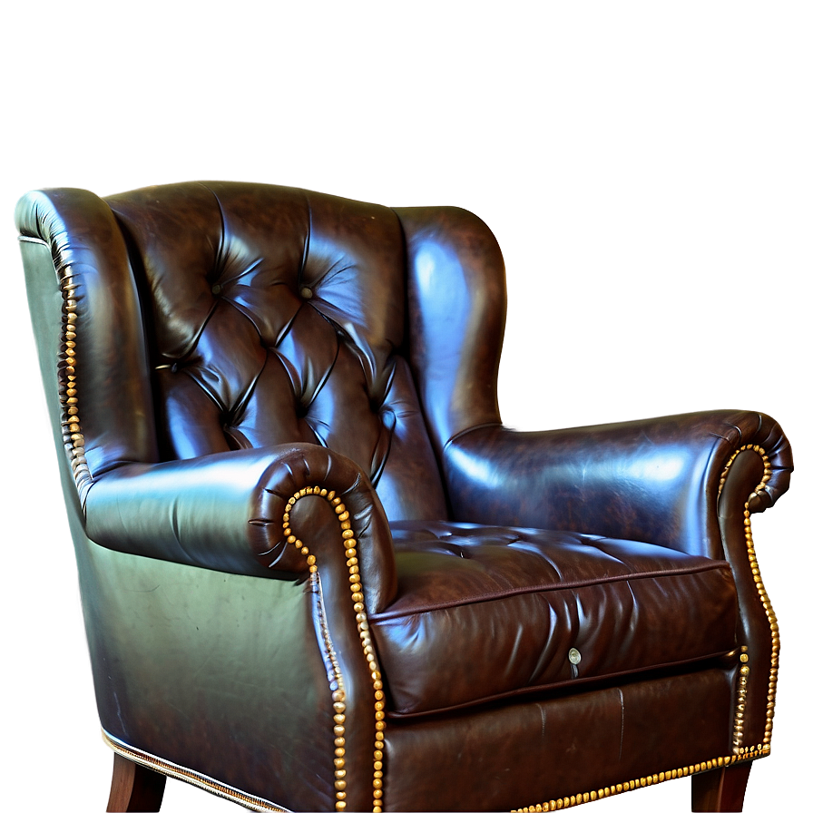 Vintage Leather Armchair Png Ytp72