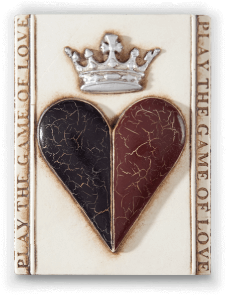 Vintage Love Game Heart Crown Pin