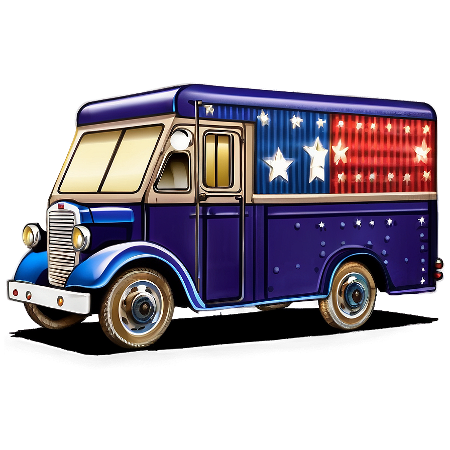 Vintage Mail Truck Design Png Str82