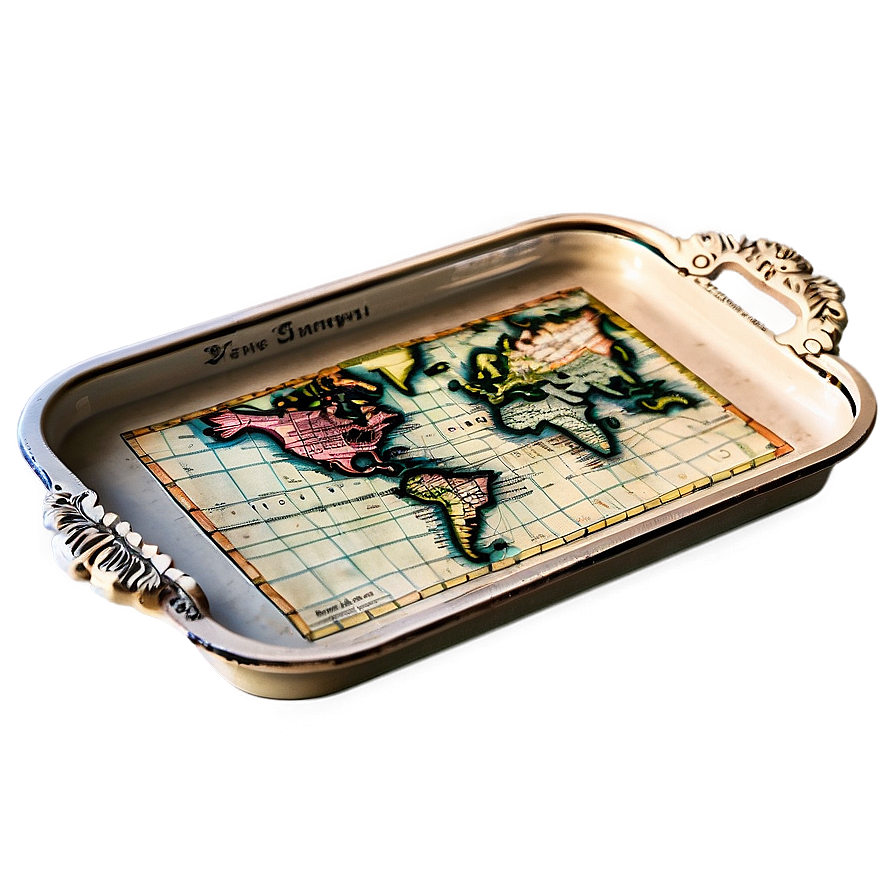 Vintage Map Tray Png Ndd