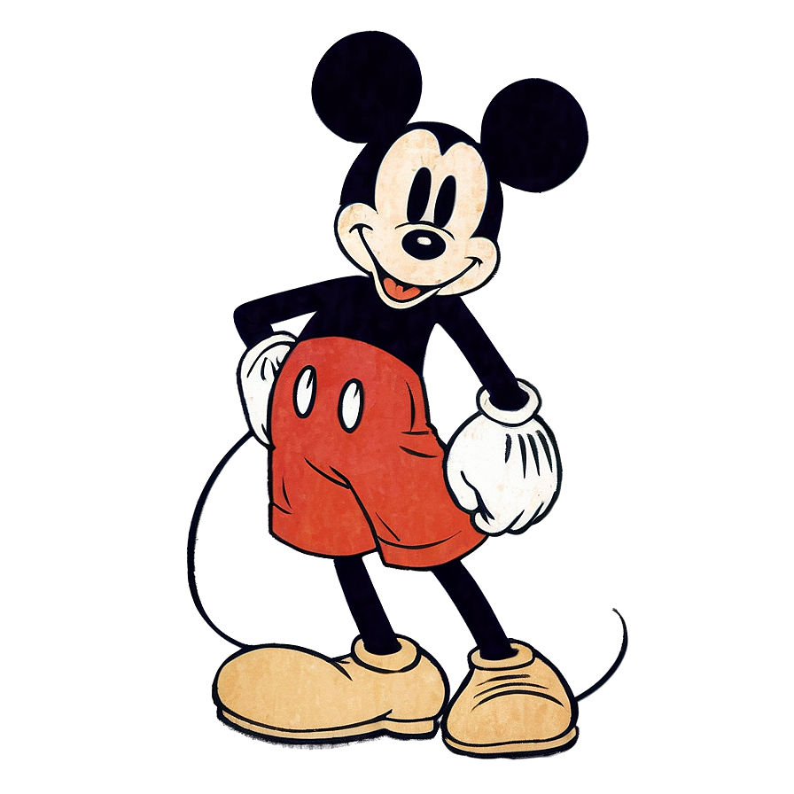 Vintage Mickey Mouse Drawing Png Luy44