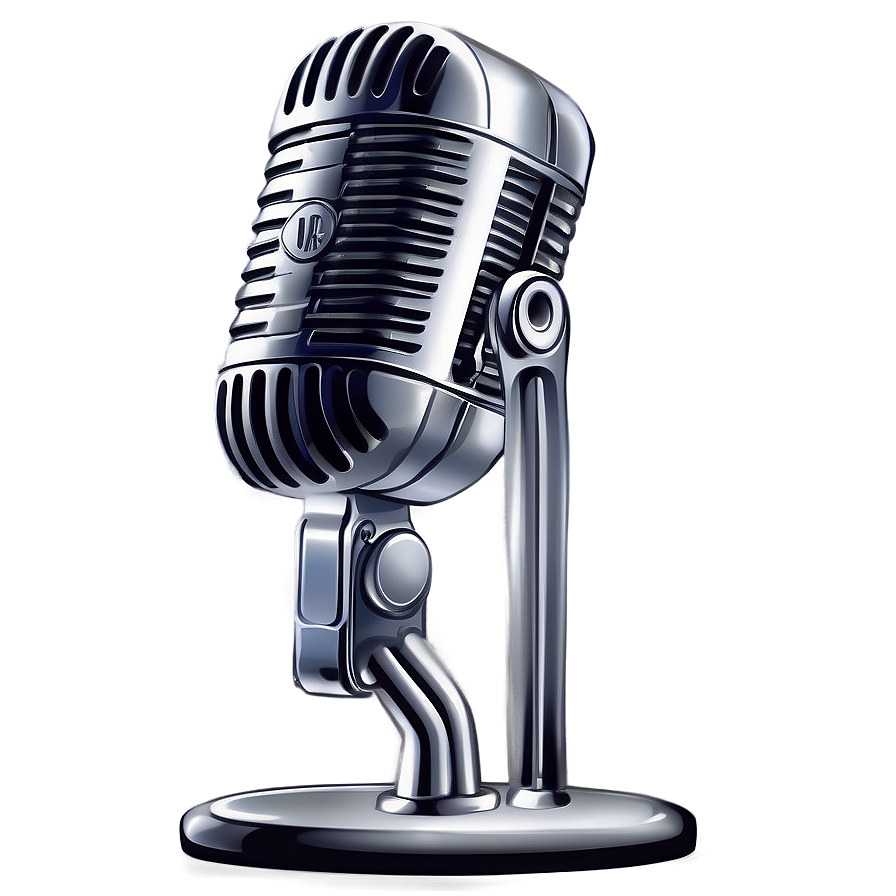 Vintage Microphone On Stand Png 73