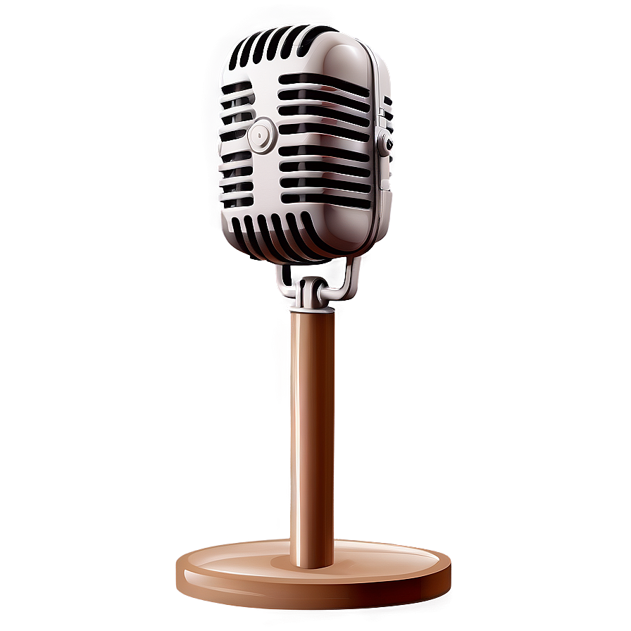 Vintage Microphone On Stand Png Qtu