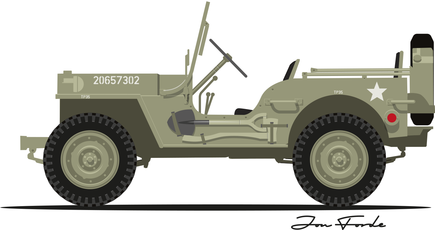 Vintage Military Jeep Illustration