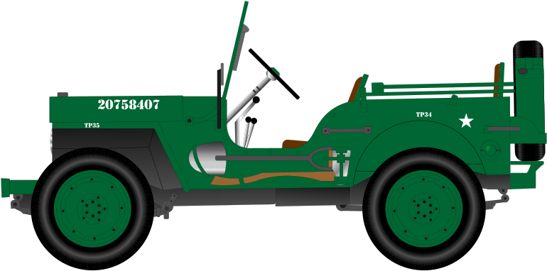 Vintage Military Jeep Side View