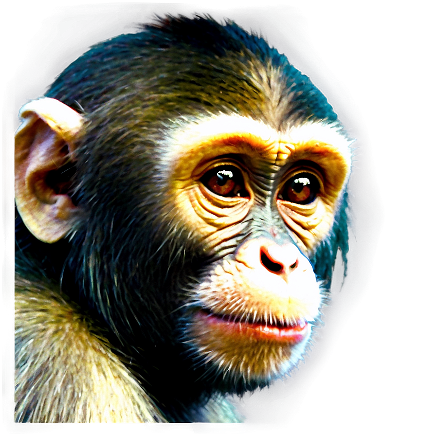 Vintage Monkey Face Art Png Vfb