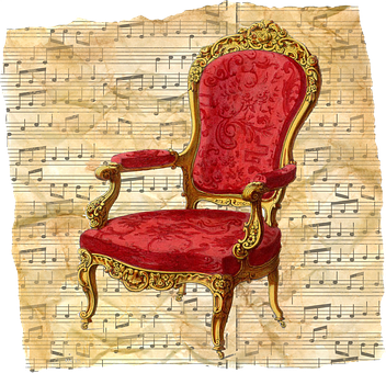 Vintage Musical Chair Illustration