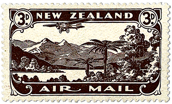 Vintage New Zealand Air Mail Stamp