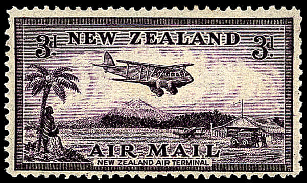 Vintage New Zealand Airmail Stamp
