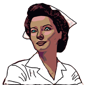 Vintage Nurse Portrait Illustration